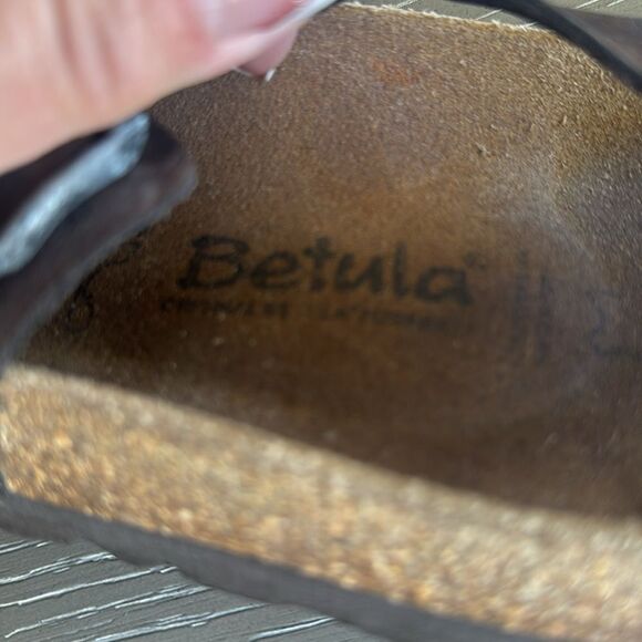 Betula by Birkenstock Gizeh EU37 / US 7 Brown Leather Thong T Strap Sandals GUC - Picture 10 of 10